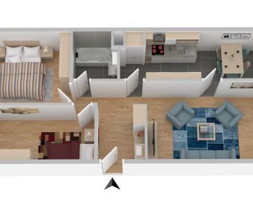 3 Zimmer, 60 m², 3. Stock - Foto 5