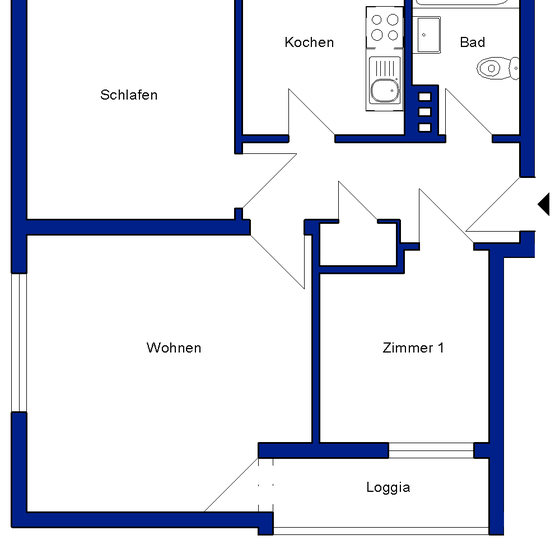 Modernisierte 3-Zimmer-Wohnung in grüner Umgebung - Photo 1