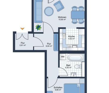 Balkon • 2-Raum Wohnung • Zentrum • Chemnitz • zur Miete • bald wie... - Photo 4