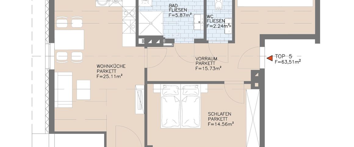 Moderne 2-Zimmer-Wohnung mit Balkon im 2. Stock - Foto 1