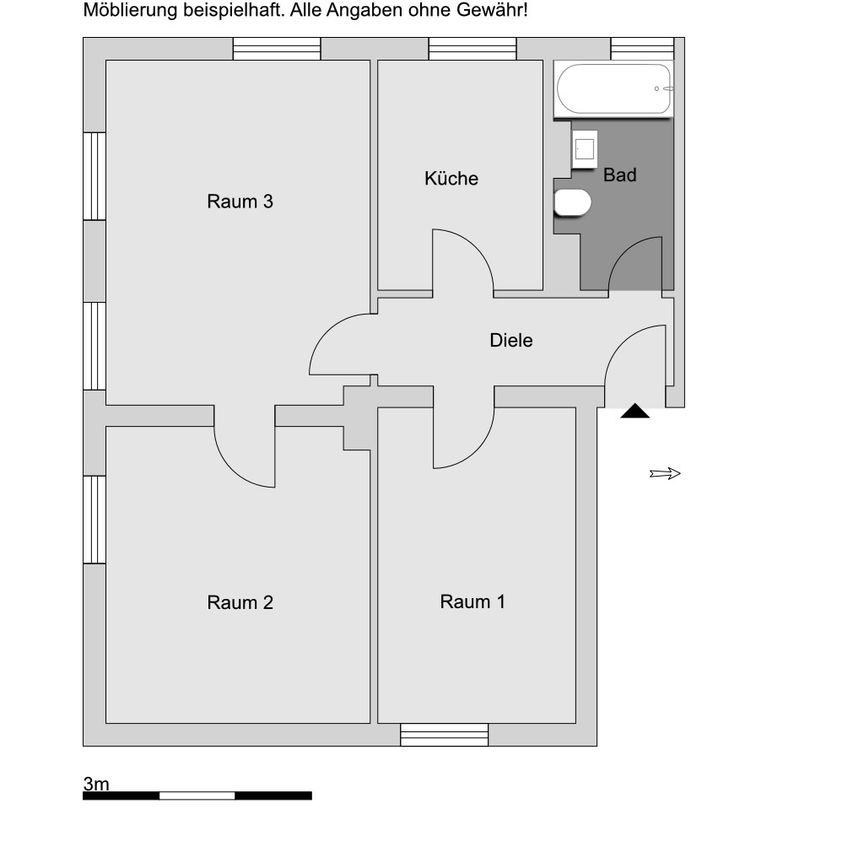 hellle 3-Zimmer-Wohnung in Erlangen-Ost, Parkettboden - Photo 2