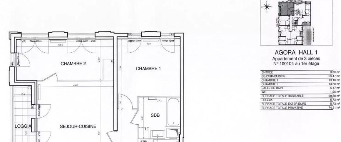 location Appartement T3 DE 68.6m² À BOBIGNY - Photo 1
