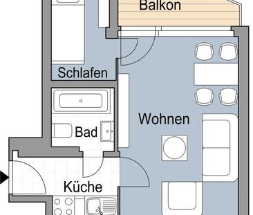 Ab sofort: Gemütliche 1,5 Zimmerwohnung mit Einbauküche und Balkon - Photo 1