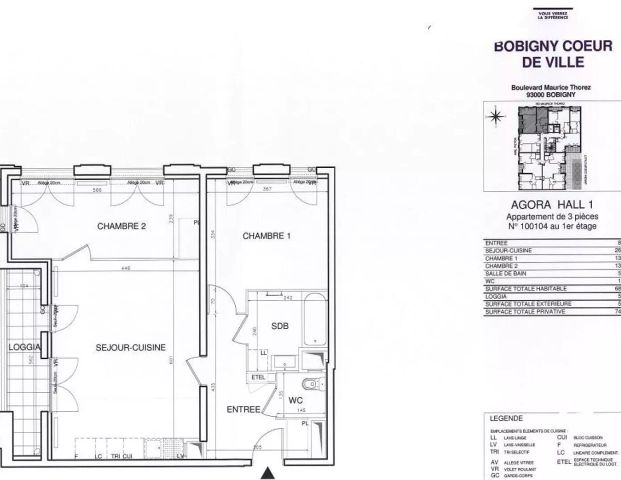 location Appartement T3 DE 68.6m² À BOBIGNY - Photo 1