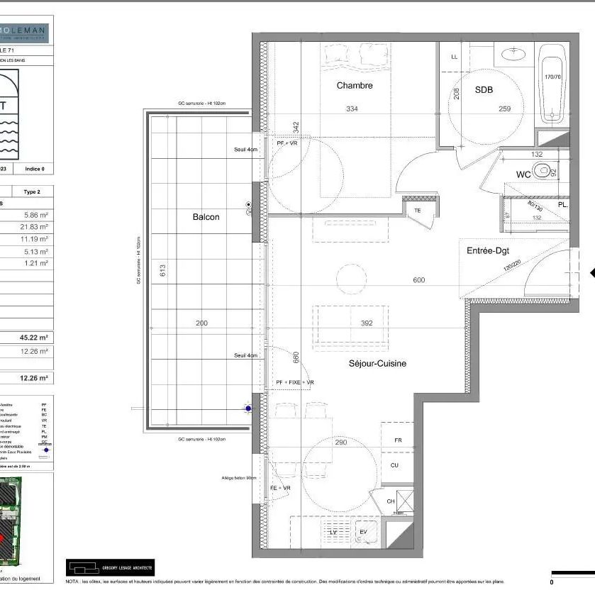 Appartement à louer 2 pièces 45.22m² - Photo 2