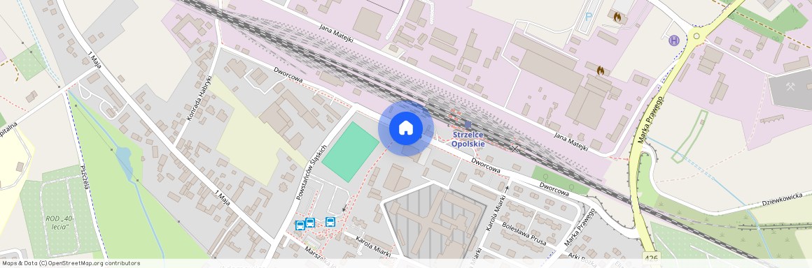 ul. Dworcowa, Strzelce Opolskie, Strzelce Opolskie, strzelecki, opolskie