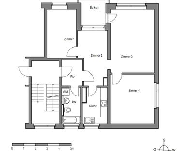 Familienwohnung mit Wannenbad - Einkaufsmöglichkeiten und ÖPNV in d... - Foto 3