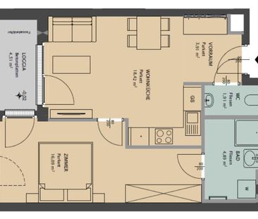 Moderne 2 Zi -Wohnung mit Loggia - nahe Milleniumcity (provisionsfr... - Foto 1