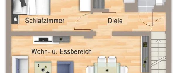 Modernisierte 3-Zimmer-Maisonette-Wohnung im gepflegten Zweifamilienhaus. - Foto 1