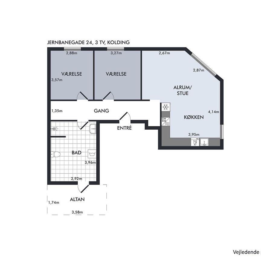 Flot taglejlighed på 110 m2 med altan - Foto 1