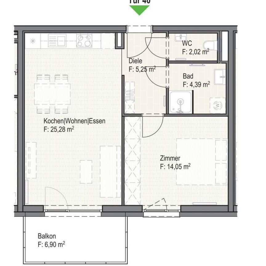 Schöne 2-Zimmer-Wohnung mit Balkon - Provisionsfrei! - Photo 2