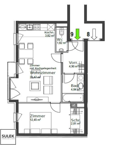 *Ab Dezember* Perfekt geschnittene 2-Zimmer-Wohnung (unmöbliert) in der Gentzgasse - Foto 4