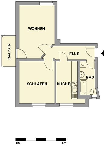 2-Raum-Altbauwohnung mit Balkon - Photo 5