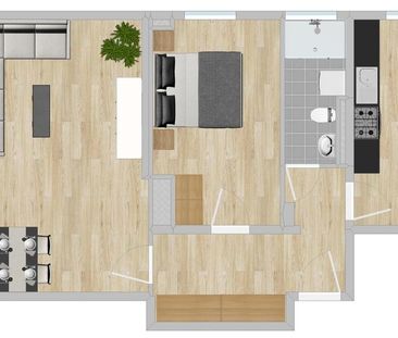 moderne 2-Raumwohnung im Zentrum - Foto 1