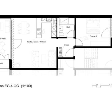2.5 Zimmer, 56 m², 1. Stock - Foto 3