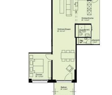2.5 Zimmer, 80 m², 2. Stock - Foto 5
