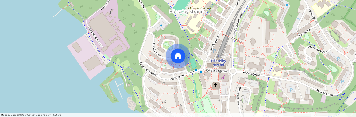 Spiralbacken 16, Strand