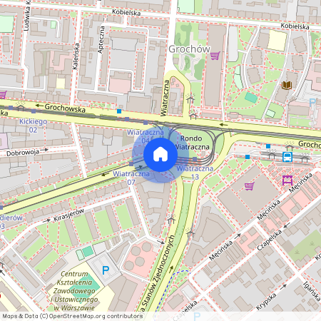 Warszawa, Praga-Południe, Grochów, rondo, Wiatraczna