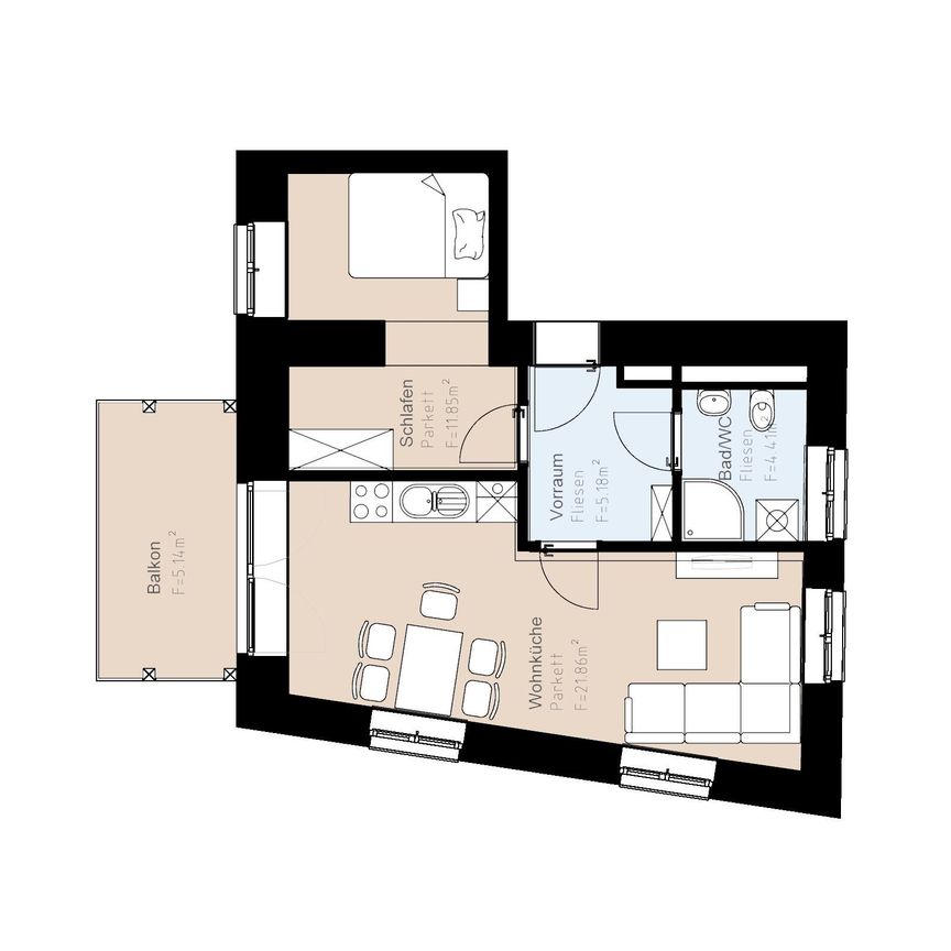 Geförderte Altbauwohnung mit Balkon - Foto 2