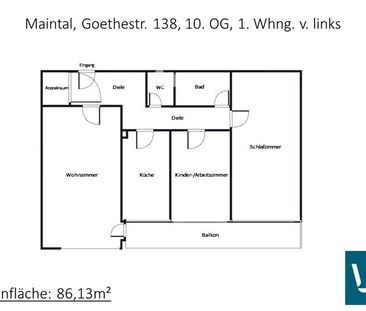 ﻿Schöne 3-Zimmer-Wohnung mit Balkon in Maintal-Bischofsheim zu vermieten - Foto 1