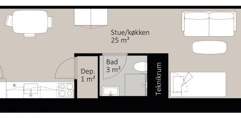 1-værelses studiebolig - Photo 2