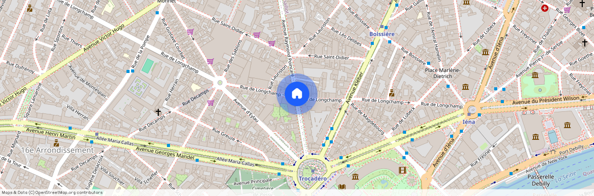 Avenue Raymond Poincare et Rue de Longchamp 75116 Paris (16e arrondissement)