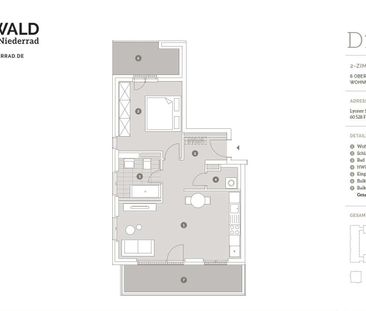Neuwertiges Wohngefühl: Helle 2-Zimmer-Wohnung mit EBK & 2 Balkonen... - Photo 3
