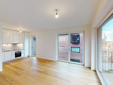 HafenCity: 2-Zimmer-Wohnung mit großem Balkon und Einbauküche zu vermieten - Foto 3