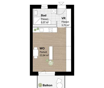 Geförderte Neubauwohnung mit Balkon - Photo 1