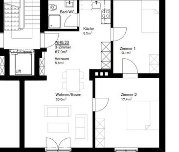 3.5 Zimmer, 67 m², 1. Stock - Photo 5