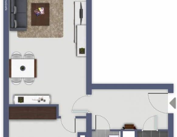 2-Raumwohnung mit flacher Dusche - Foto 1