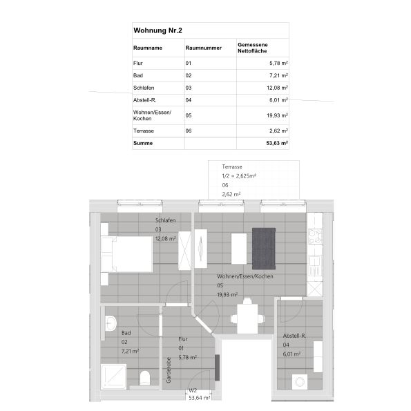 Neubau: Erdgeschosswohnung mit zwei Zimmern und Terrasse - Foto 1