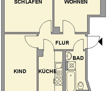 Ruhig gelegene 3-Raum-Wohnung mit Tageslichtbad - Foto 5