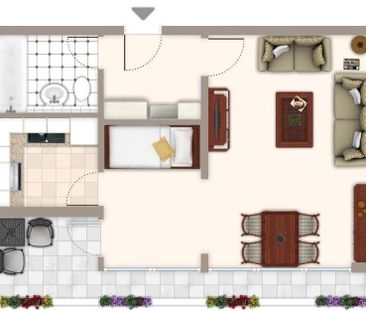 Demnächst frei! 1-Zimmer-Wohnung mit Balkon in Mönchengladbach Schm... - Photo 2