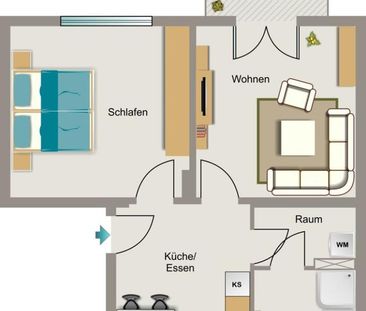Demnächst frei! 2-Zimmer-Wohnung in Herne Wanne - Photo 1