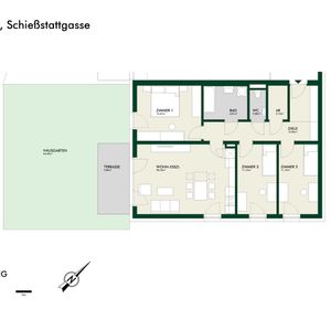 Lichtdurchflutete 4-Zimmer-Erstbezugswohnung im Erdgeschoss mit Terrasse und Privatgarten - Photo 2