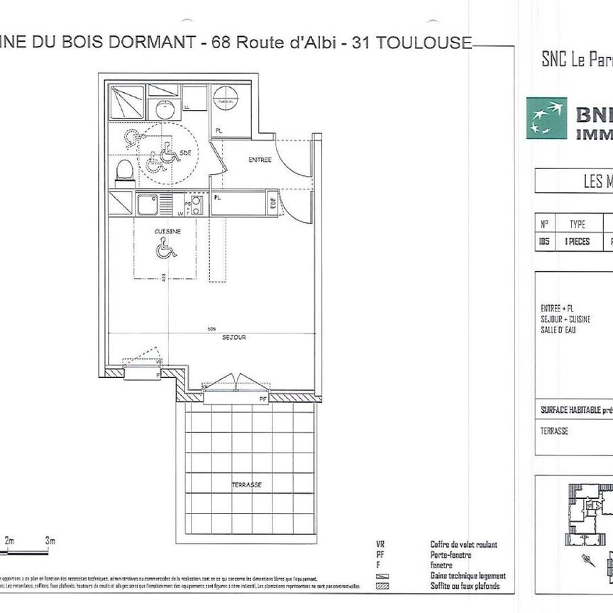 location Appartement F1 DE 33.15m² À TOULOUSE - Photo 2