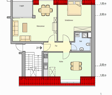 2-Zimmer-Wohnung in Düsseldorf-Lörick (unrenovierte Übergabe) - Foto 1