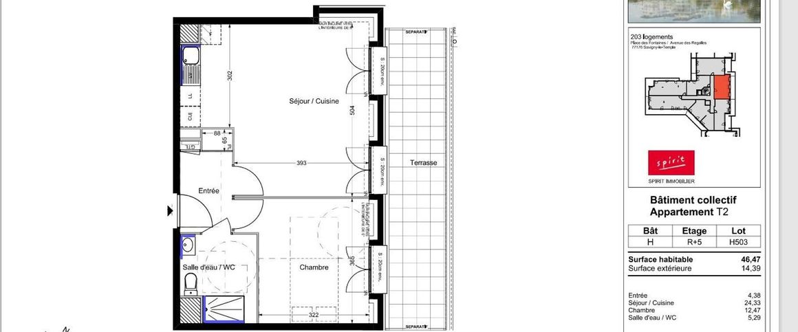 location Appartement T2 DE 46.47m² À SAVIGNY LE TEMPLE - Photo 1