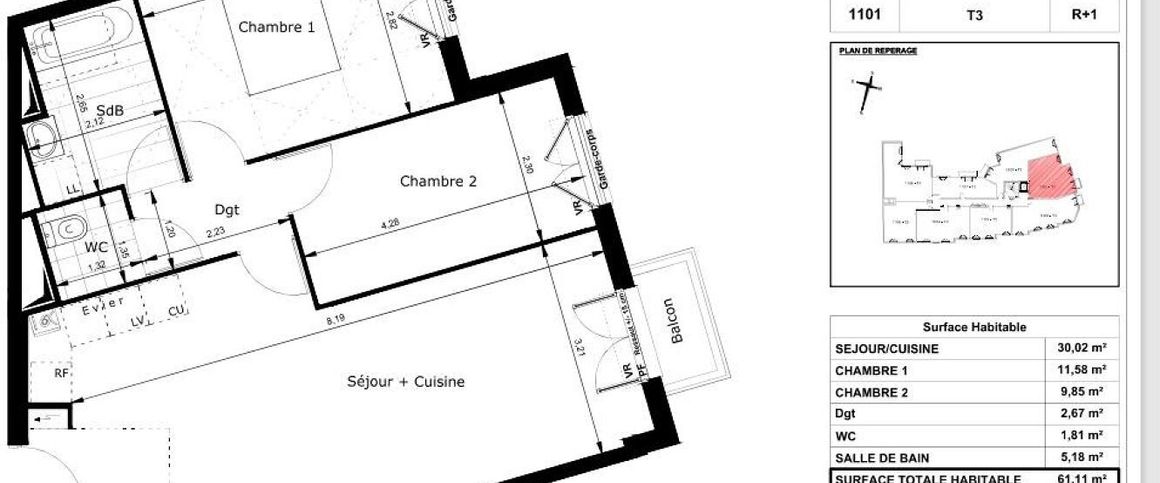 location Appartement T3 DE 61.11m² À LE BLANC MESNIL - Photo 1