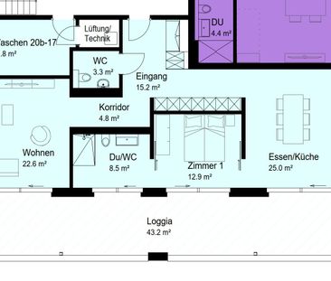 Exklusive Wohnung im riesigem Balkon - Foto 2