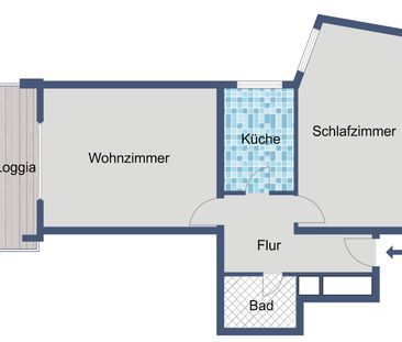 Großzügige 2-Zimmer-Wohnung mit Balkon & Aufzug im Ostend - Foto 2
