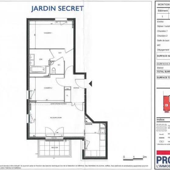Appartement à louer 3 pièces 63.86m² - Photo 2