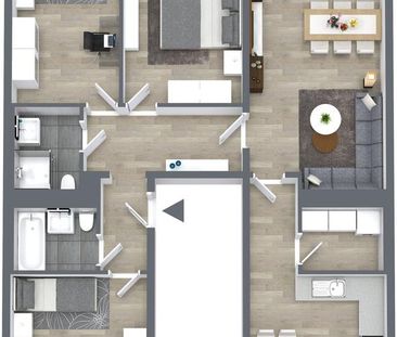 4-Raum-Etagenwohnung mit Einbauküche und 2 Bädern - Photo 6