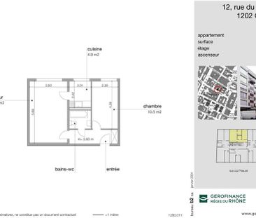 Logement de 2,5 pièces de 45 m2 au 3ème étage. - Foto 2