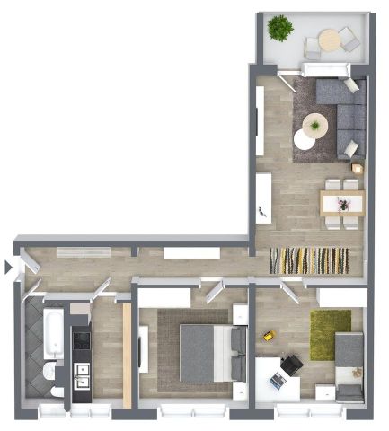 Familien aufgepasst - sanierte 3-Raum-Wohnung mit Balkon - Photo 4