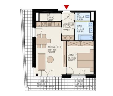 Großzügige 2-Zimmer-Wohnung mit großzügiger Freifläche und moderner... - Photo 6