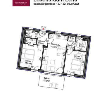 Lebensraum Lend - Generationenwohnhaus Babenbergerstraße 130, 3-Zimmer-Wohnung, Balkon, Top 32 [GF,BS] - Foto 5