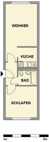 2-Raum-Wohnung mit offener Küche - Foto 5