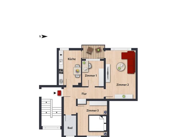 Gemütliche 3-Zimmer Wohnung mit Tageslichtbad // 1.OG rechts - Foto 1